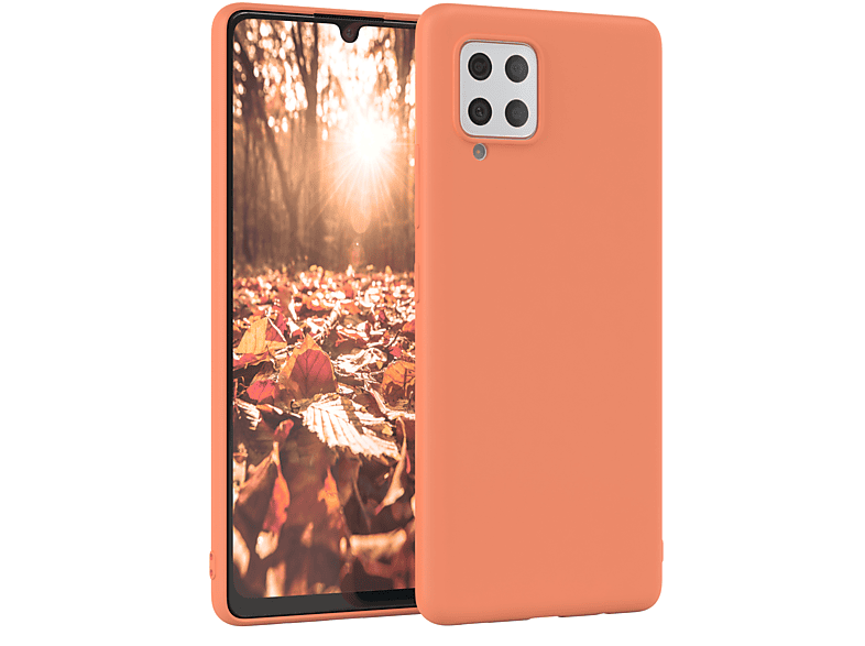 EAZY CASE Orange Backcover, TPU Silikon Matt, Galaxy A42 Handycase Samsung, 5G
