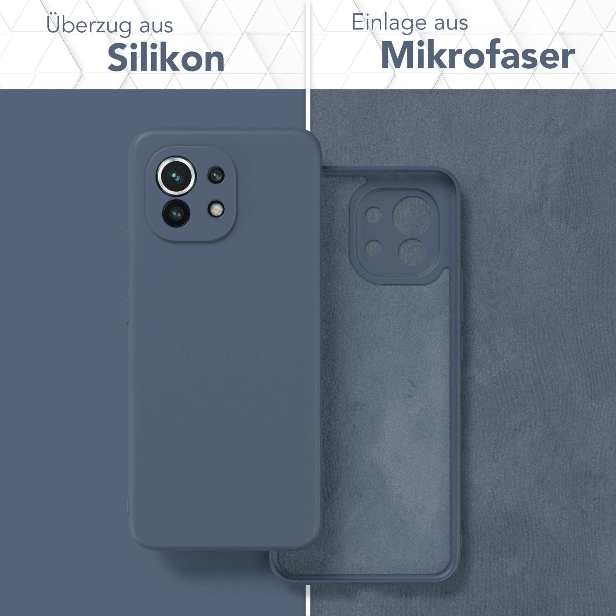 CASE Silikon Mi Matt, Blau 5G, Handycase TPU / Backcover, Xiaomi, Petrol EAZY 11
