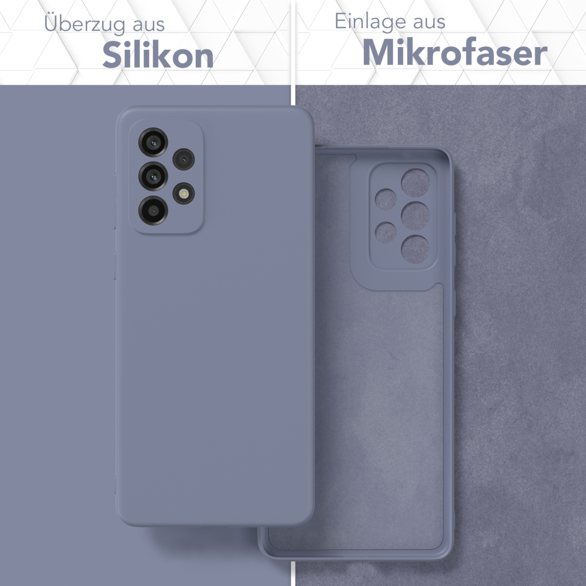 Silikon Galaxy TPU Backcover, Samsung, Blau 5G, Matt, A73 EAZY CASE Handycase Eis