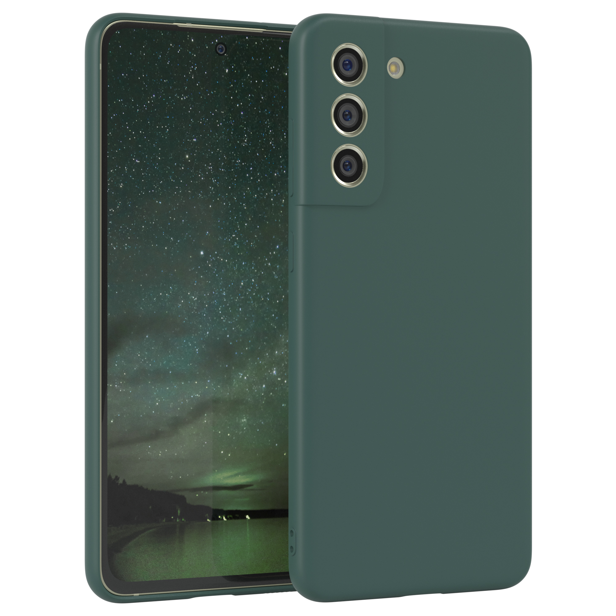 EAZY CASE TPU Silikon Handycase Nachtgrün / Backcover, Matt, Galaxy FE 5G, S21 Samsung, Grün