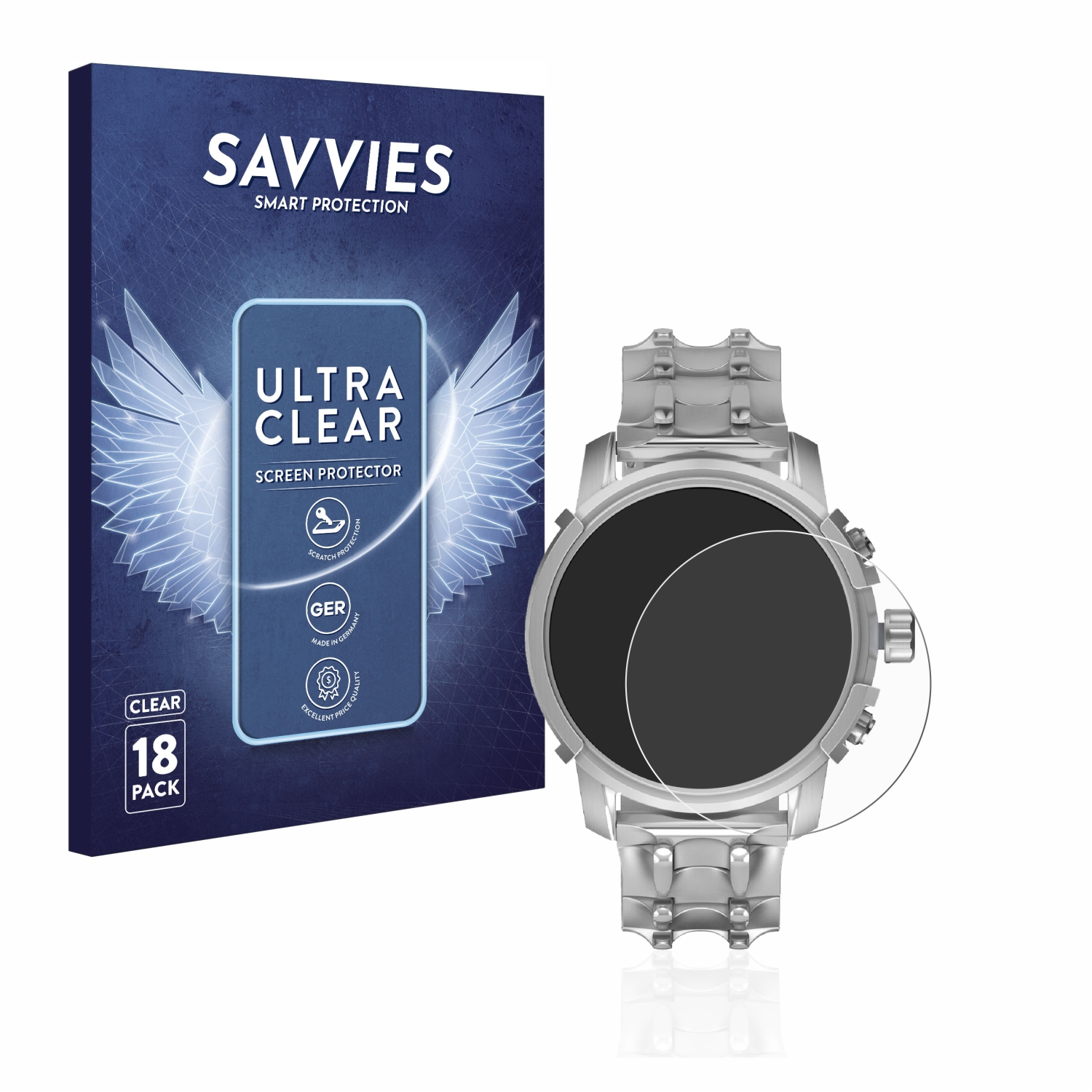 SAVVIES 18x klare Schutzfolie(für Griffed (45,5 Diesel mm))