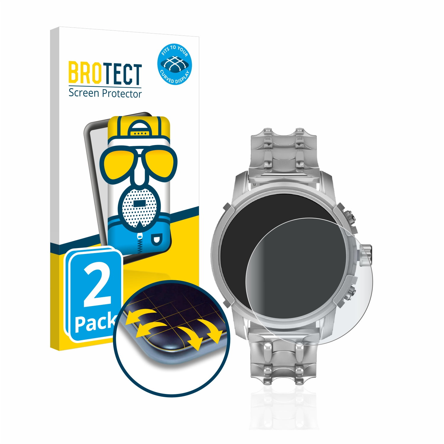 BROTECT 2x Flex Diesel Curved matt (45,5 3D Full-Cover mm)) Schutzfolie(für Griffed