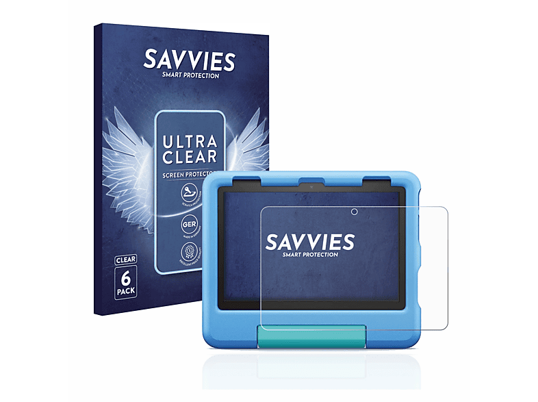 SAVVIES 6x klare Schutzfolie(für Amazon Fire HD 8 Kids 2022)
