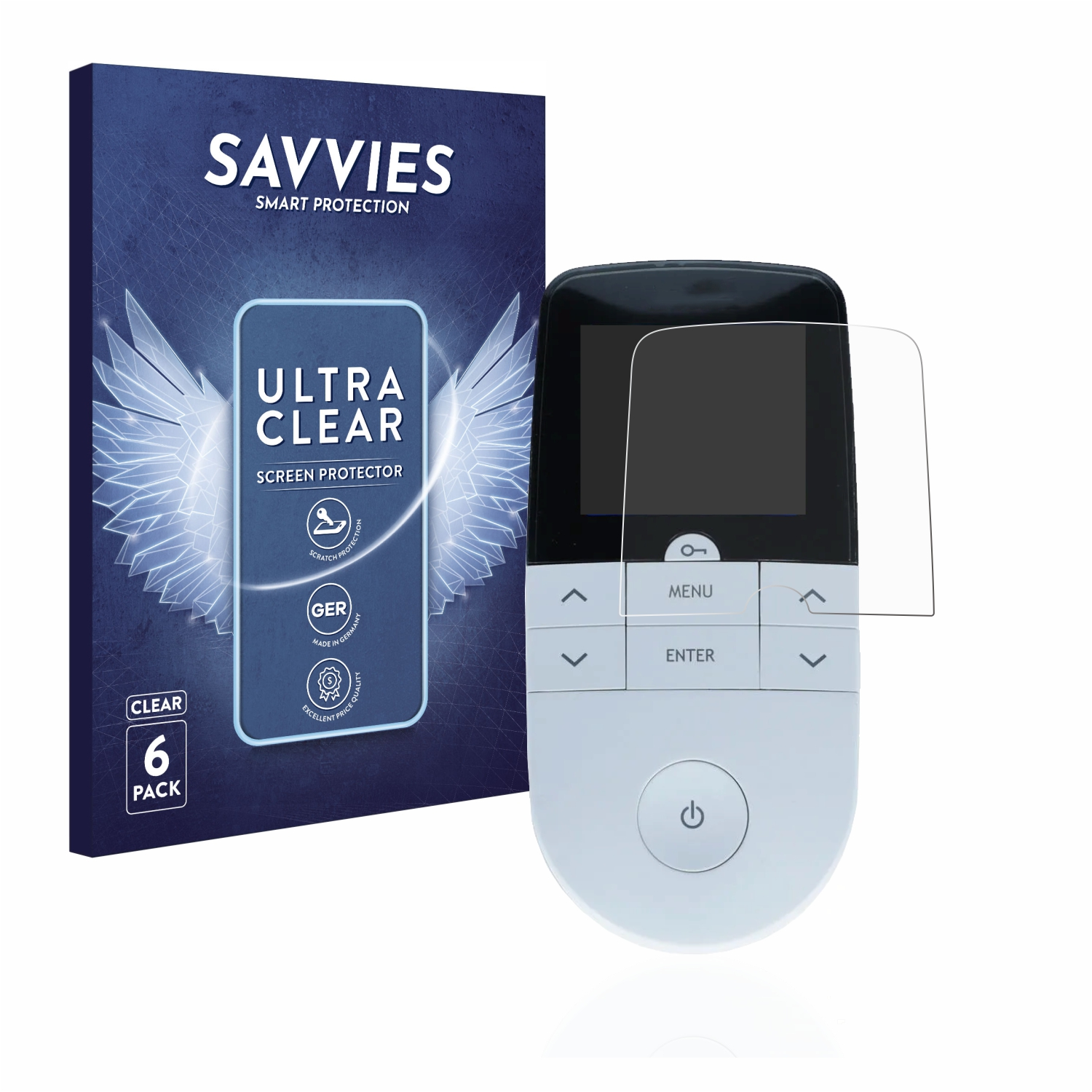 SAVVIES 6x klare Schutzfolie(für Beurer Digital 49 EM TENS/EMS)
