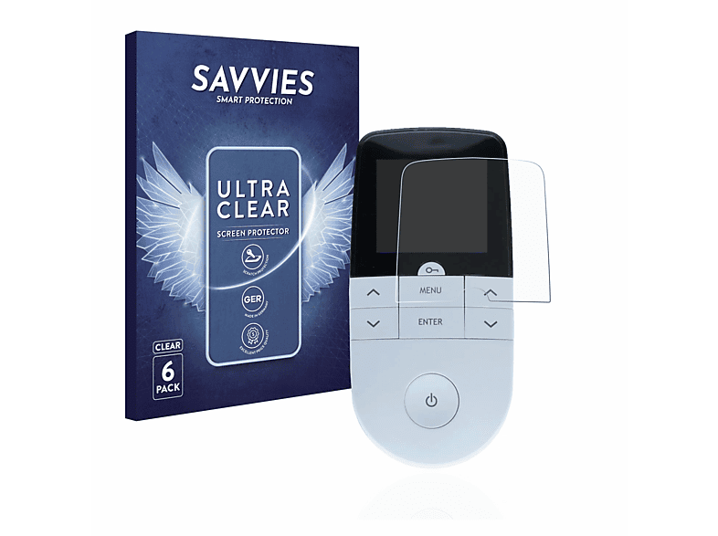 SAVVIES 6x klare Schutzfolie(für Beurer EM 49 Digital TENS/EMS)