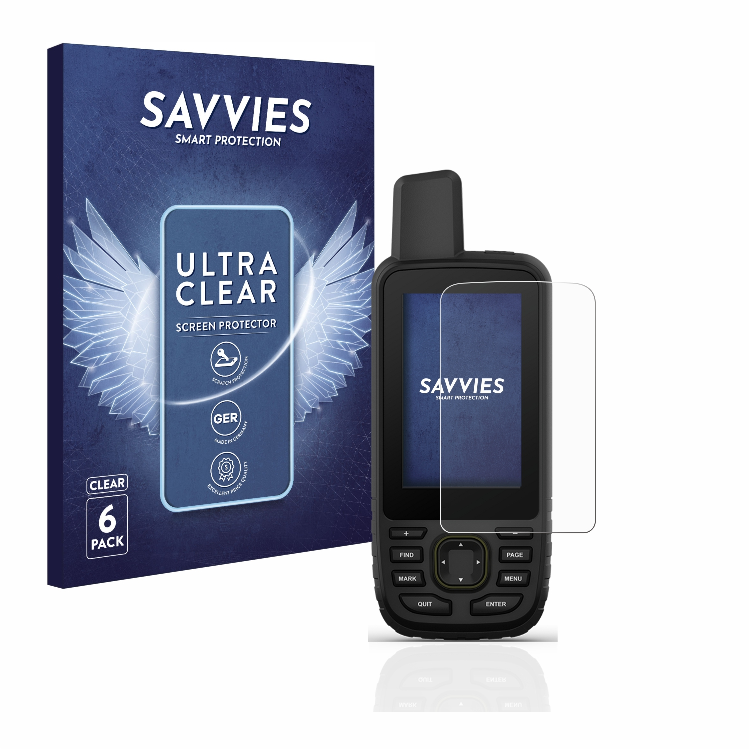 SAVVIES 6x klare Schutzfolie(für Garmin GPSMAP 67)