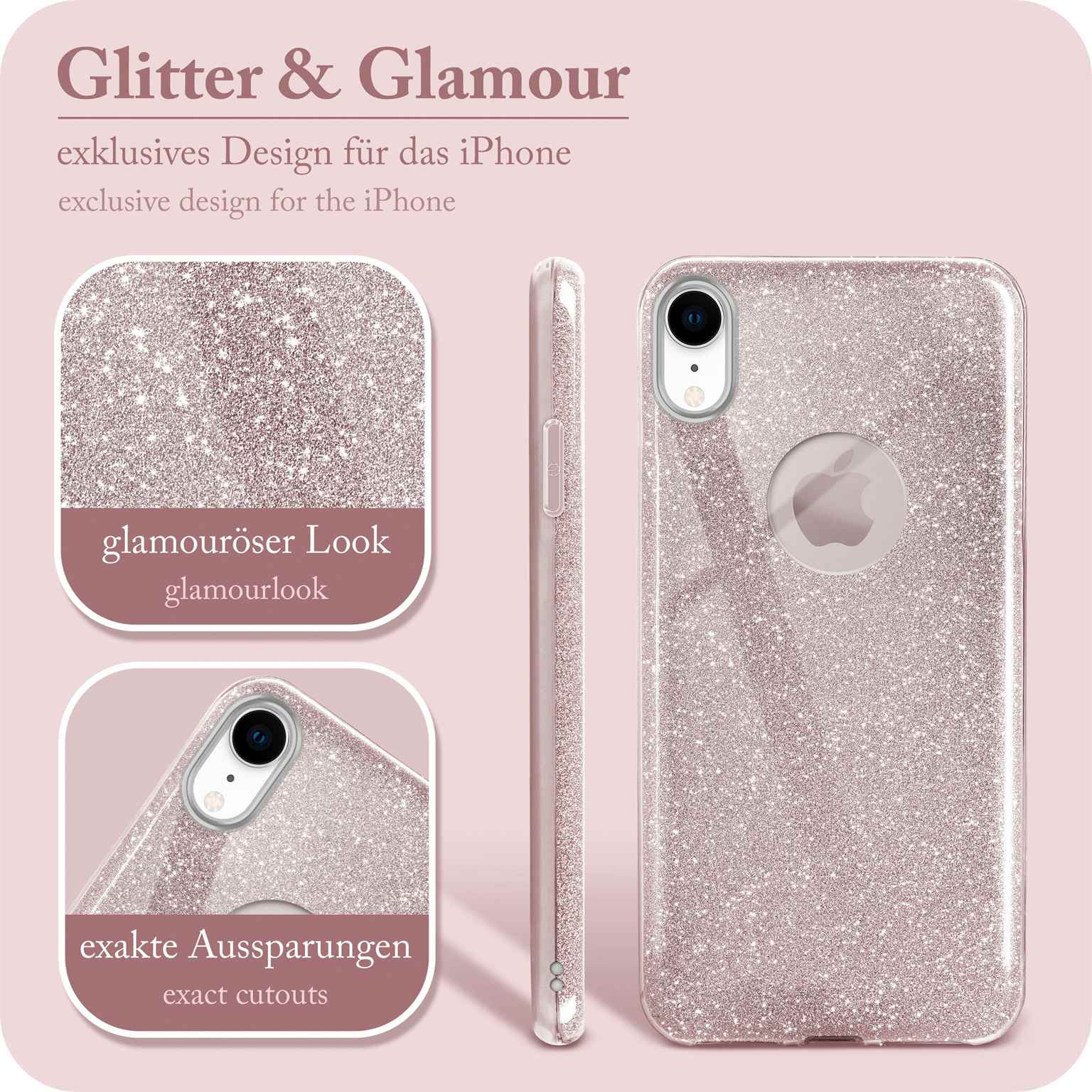Case, ONEFLOW Backcover, Apple, Rosé Glitter XR, - iPhone Gloss