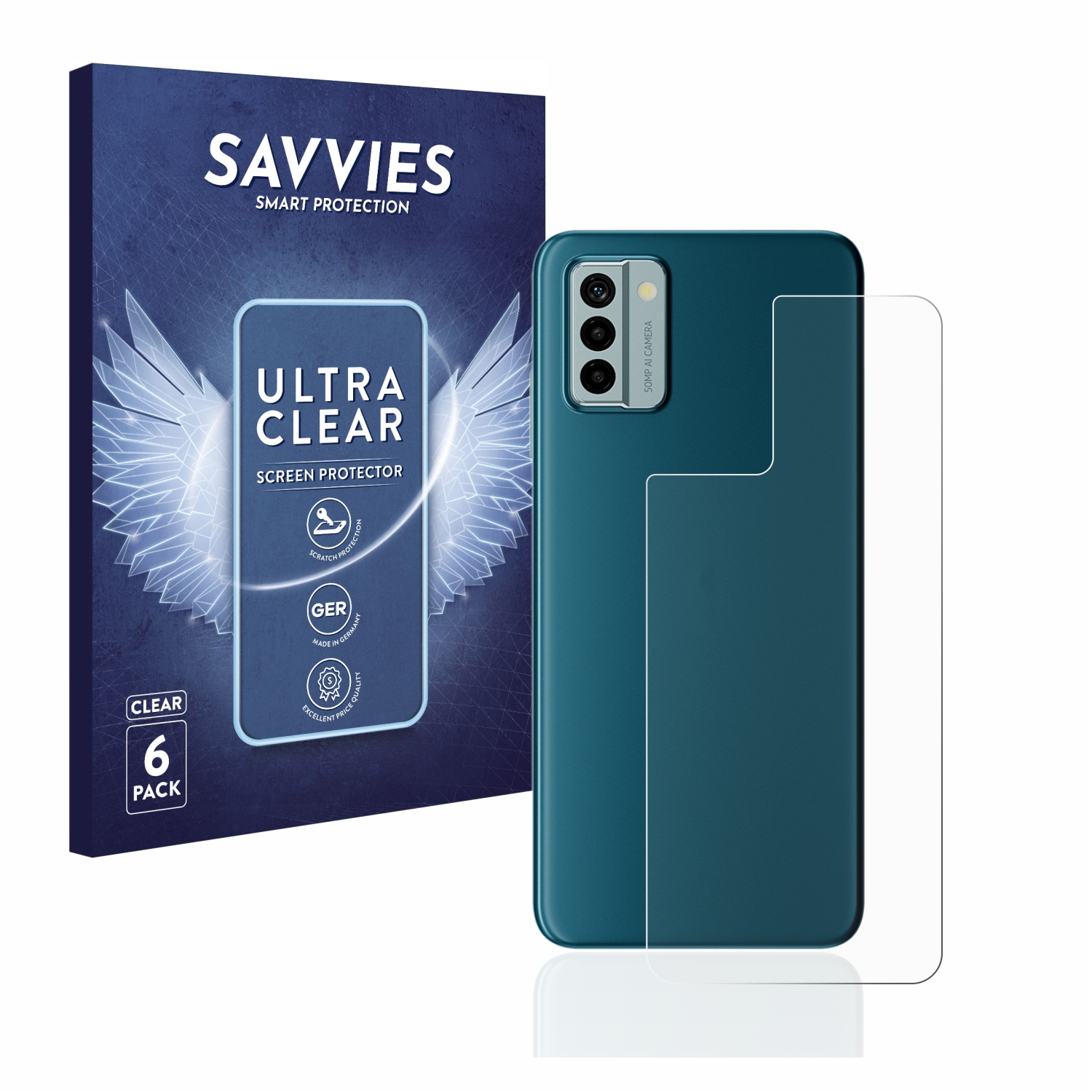 SAVVIES 6x klare Schutzfolie(für Nokia G22)