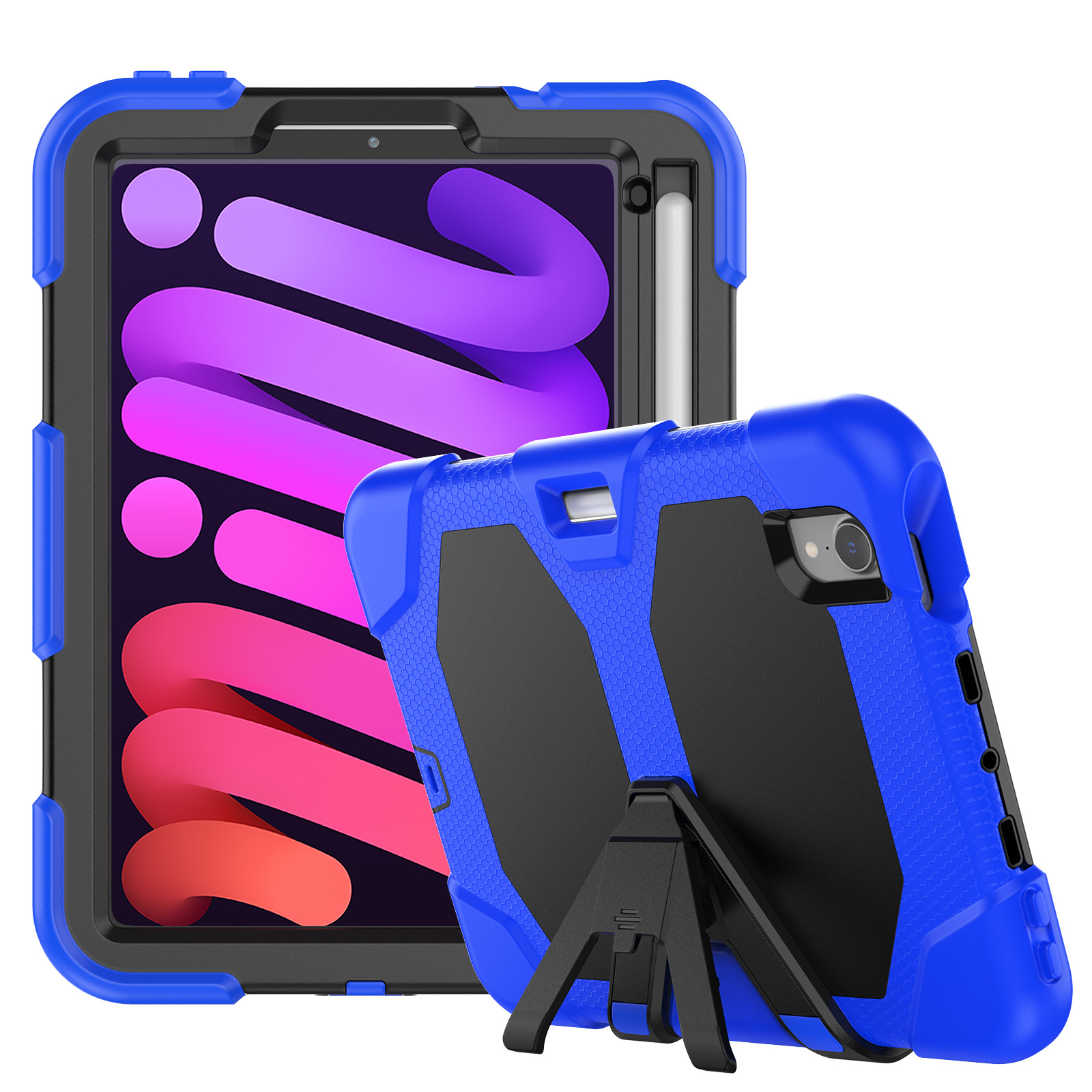 Zoll Schutzhülle Kunststoff, Blau Outdoor Mini für LOBWERK Bookcover 8.3 Case 3in1 Apple 6 6 2021 Generation iPad