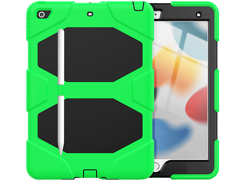 LOBWERK 3in1 Outdoor Schutzhülle Case Bookcover für Apple iPad Mini 6 2021 6 Generation Kunststoff, Grün