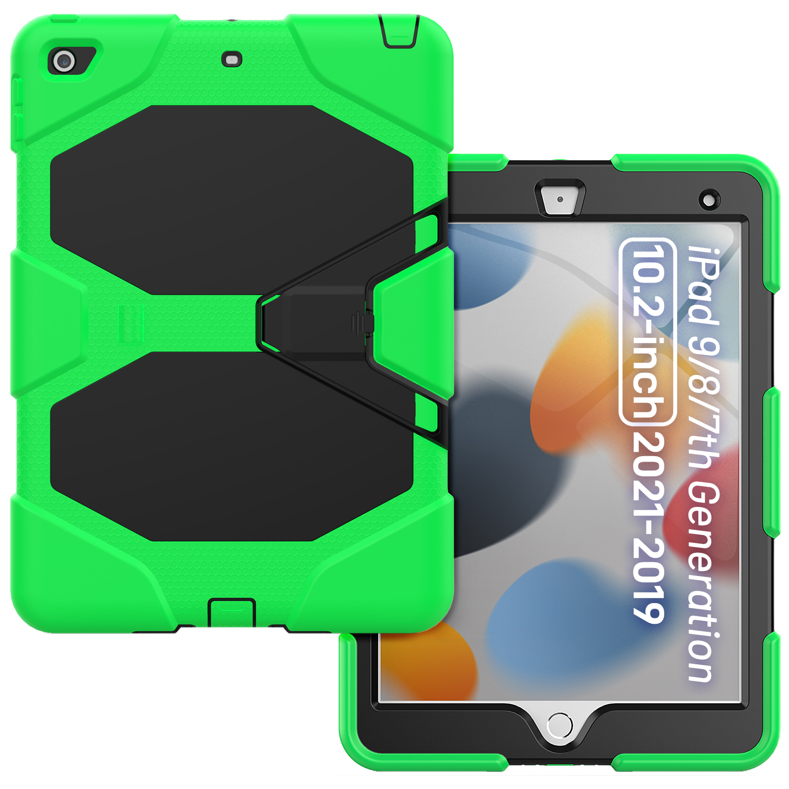 LOBWERK 3in1 Outdoor Schutzhülle Case für Mini Bookcover Grün 6 iPad Kunststoff, 2021 6 Apple Generation