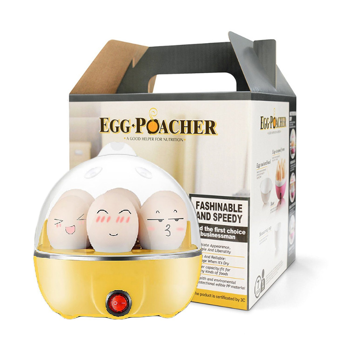 DEDOM Elektrischer Gekochte für Eier: Abschaltung Kapazität Eier, 7) Eierkocher, Automatische 7 Eierkocher(Anzahl