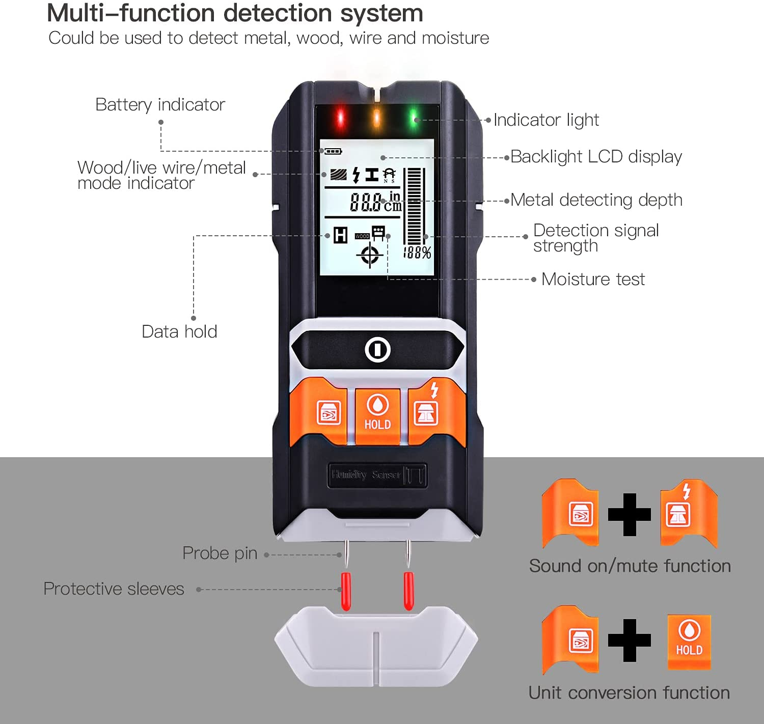 TACKLIFE Wanddetektor Messgerät DMS05