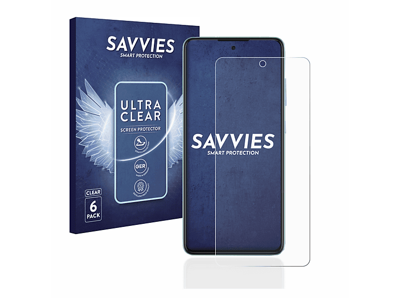 SAVVIES 6x klare Schutzfolie(für A52) Galaxy Samsung