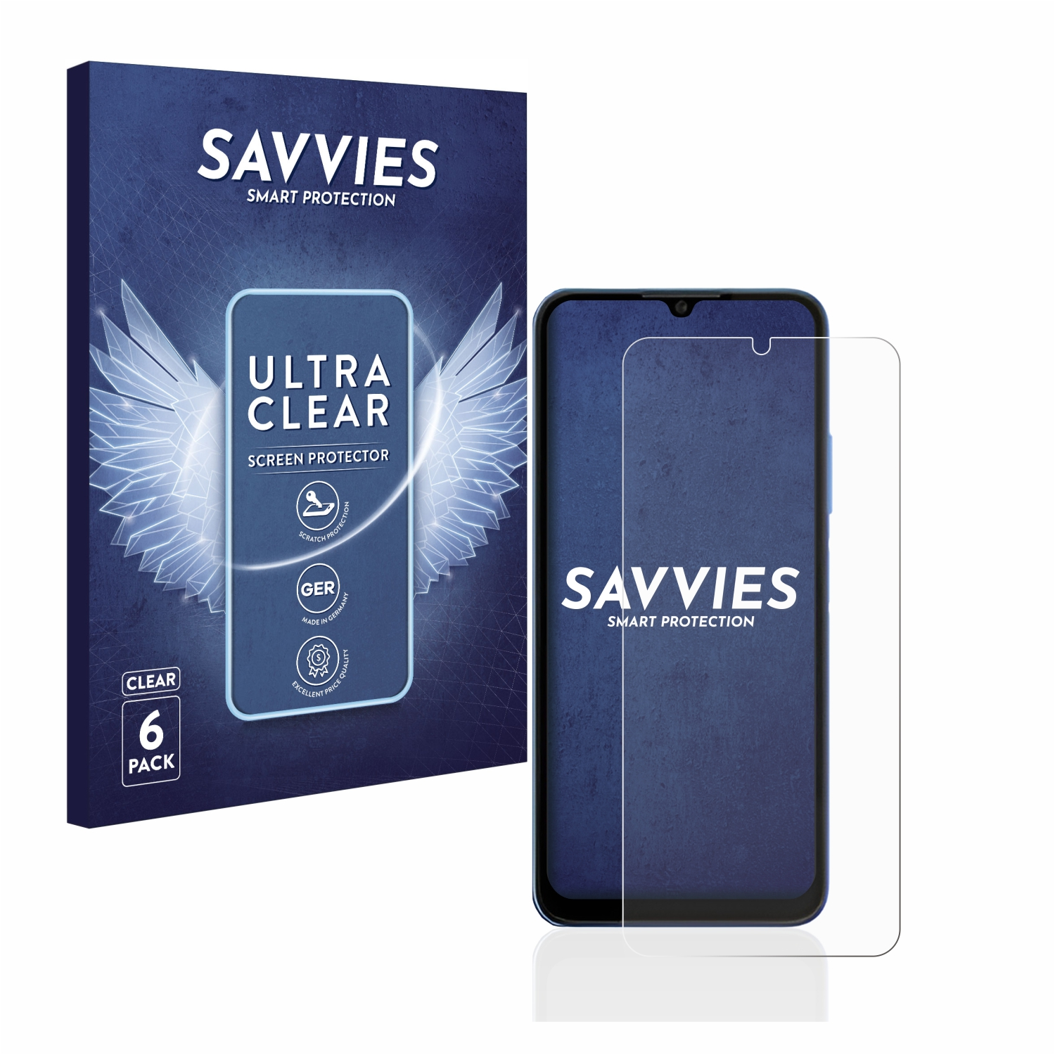SAVVIES 6x klare Schutzfolie(für HTC E3 Wildfire lite)