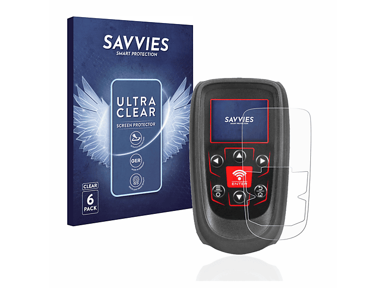 SAVVIES Bartec klare 6x Schutzfolie(für TECH 600)