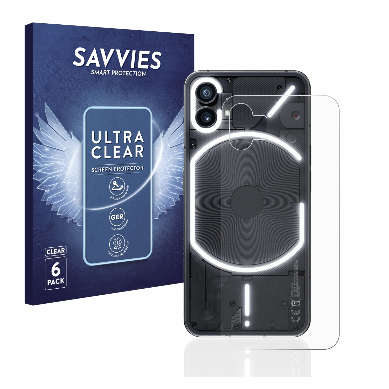 SAVVIES (1)) Phone 6x Schutzfolie(für Nothing klare