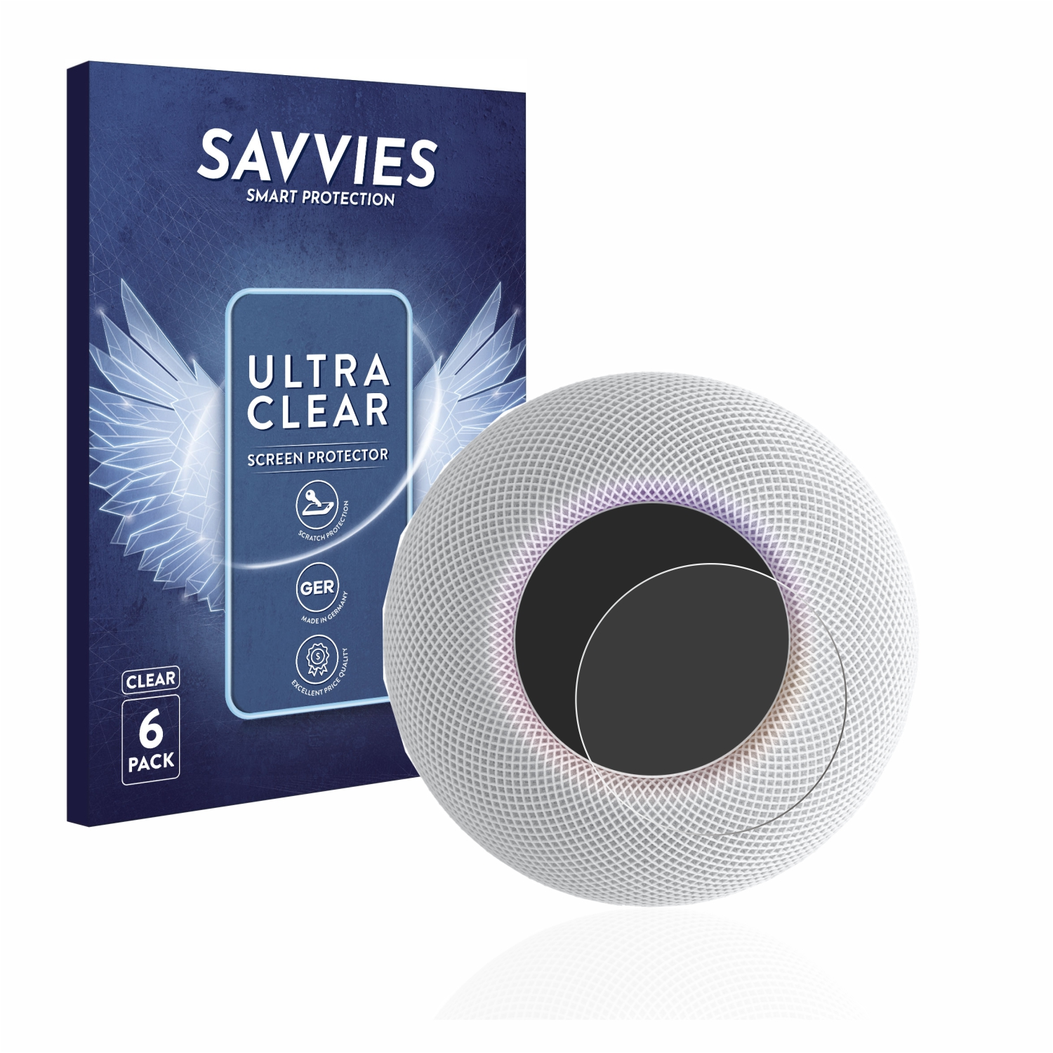 SAVVIES 6x klare Schutzfolie(für mini) Apple HomePod
