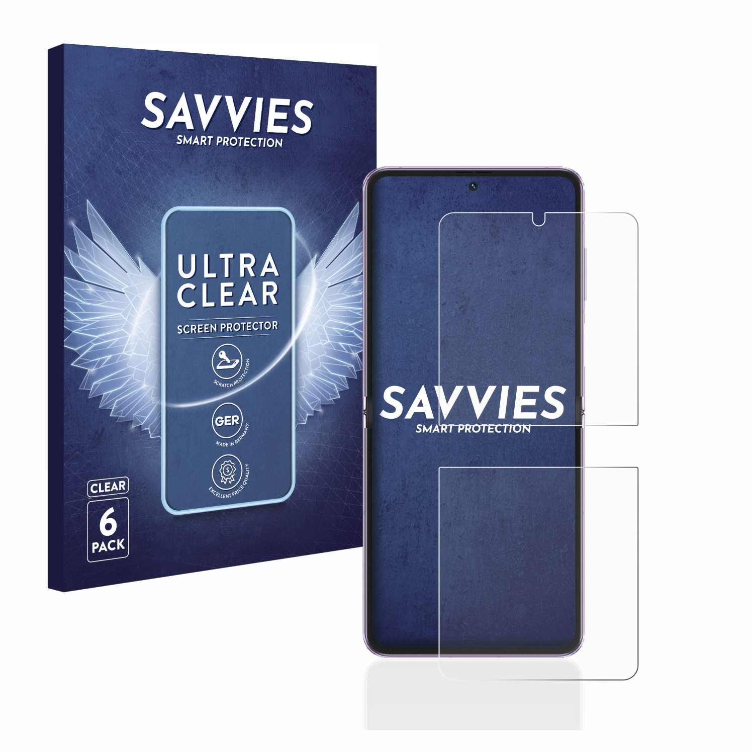 SAVVIES 6x klare Schutzfolie(für Flip) Vivo X