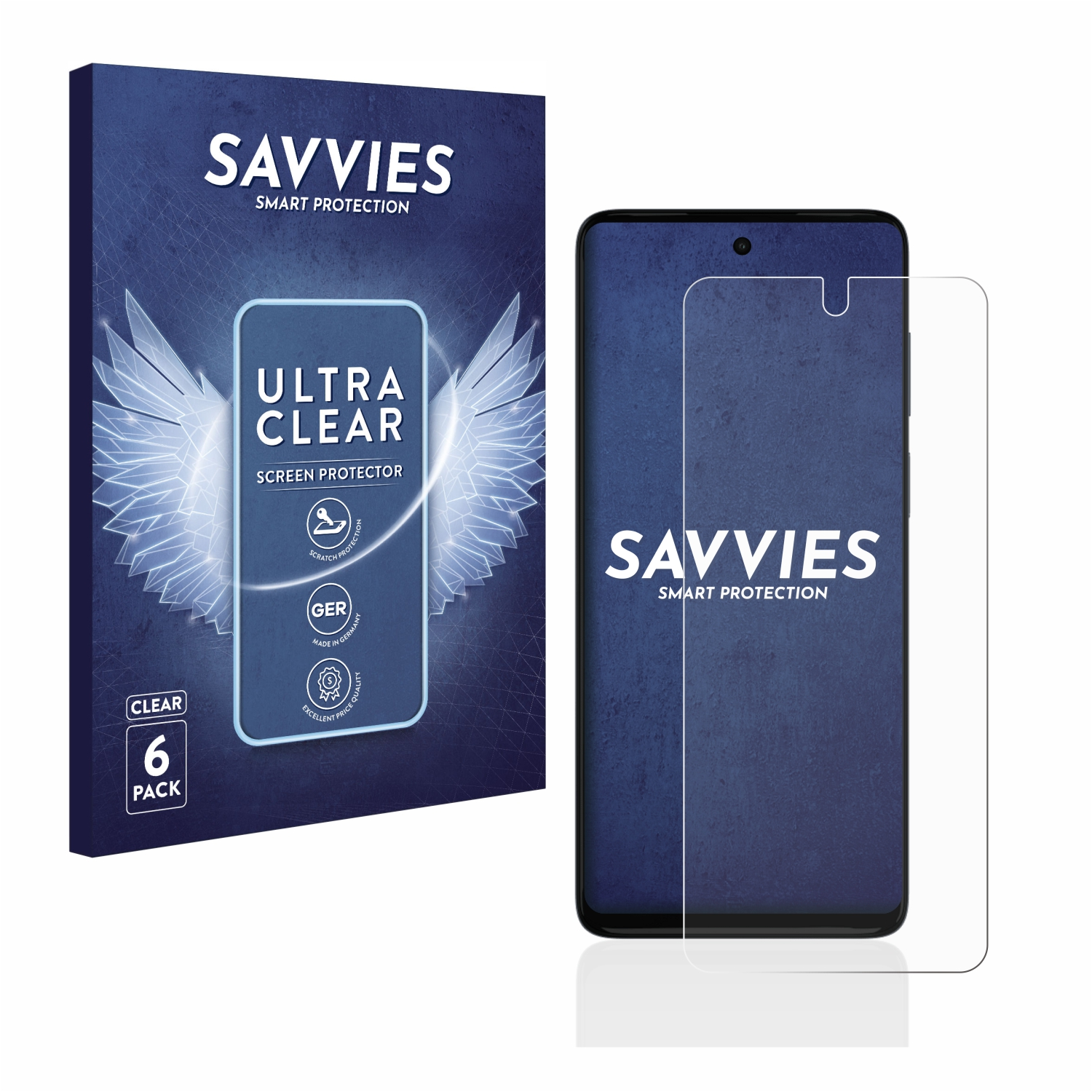SAVVIES 6x klare 5G) Motorola Moto G62 Schutzfolie(für