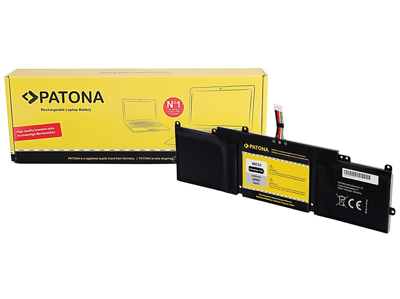 PATONA HP 1 2300mAh Stück Stream ME03XL Serie 787521-005 Volt, 13 HSTNN-UB6M Ersatzakku, Li-Polymer 787089-541 11 11.4 Notebook