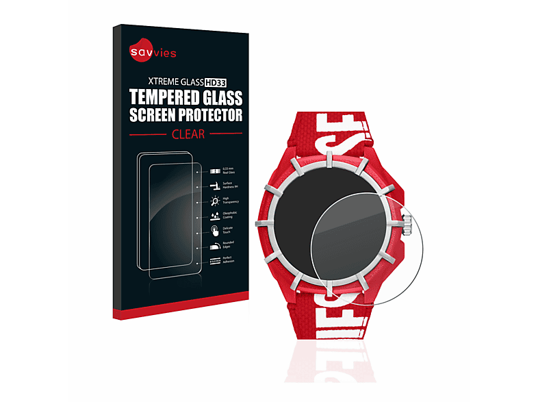 SAVVIES 9H klares Schutzglas(für Diesel Framed) | Smartwatch Schutzfolien & Gläser