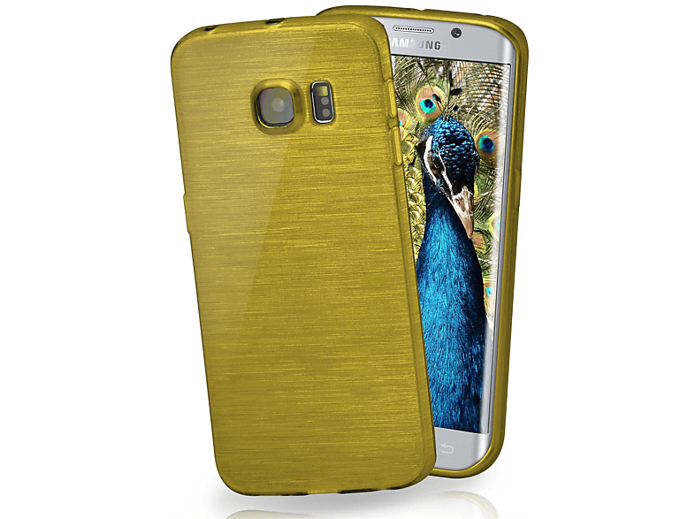 Galaxy Samsung, Case, Edge, Lime-Green Backcover, S6 Brushed MOEX