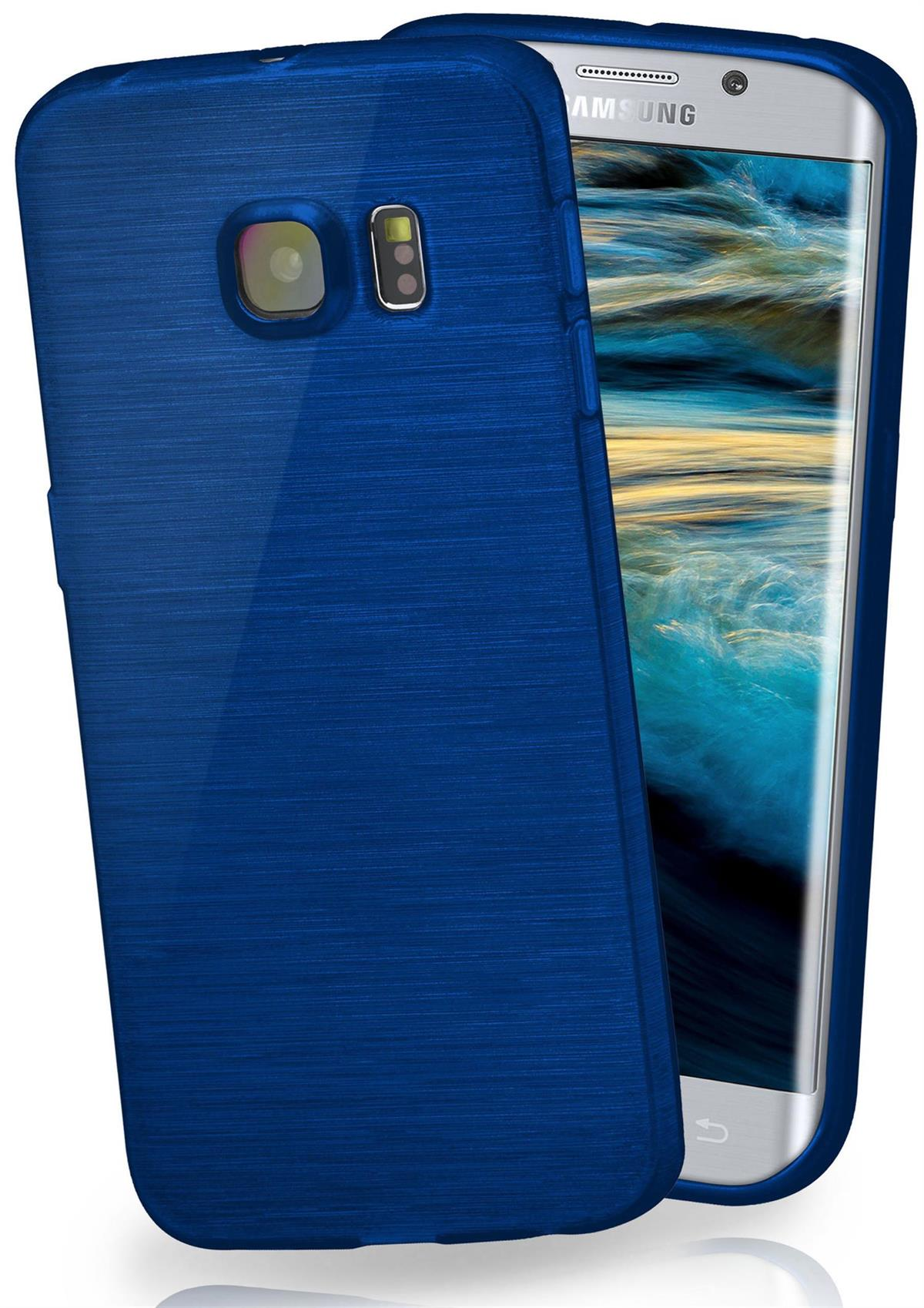 MOEX Brushed Navy-Blue Case, S6 Galaxy Backcover, Edge, Samsung