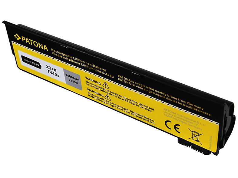 PATONA Lenovo ThinkPad K2450 T440 Li-Ion Ersatzakku, T440S X240 4400 10.8 45N1134 Volt, 45N1128 45N1125 Stück 1 mAh