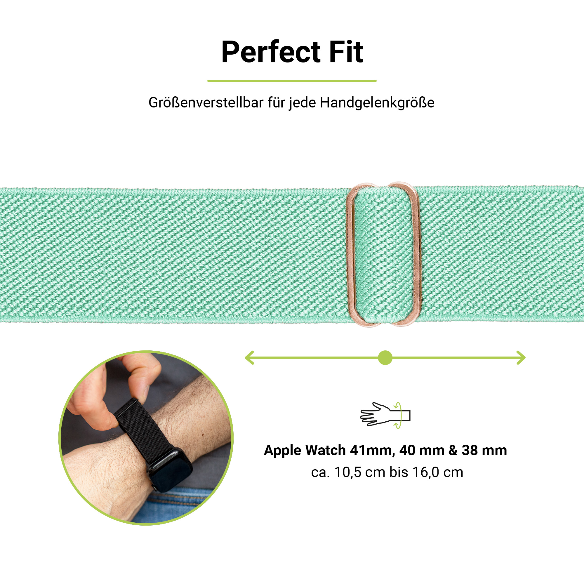 ARTWIZZ WatchBand Flex, Ersatzarmband, SE 6-4 Apple Grün 9-7 Series & (38mm), (40mm), Apple, (41mm), 3-1 Watch