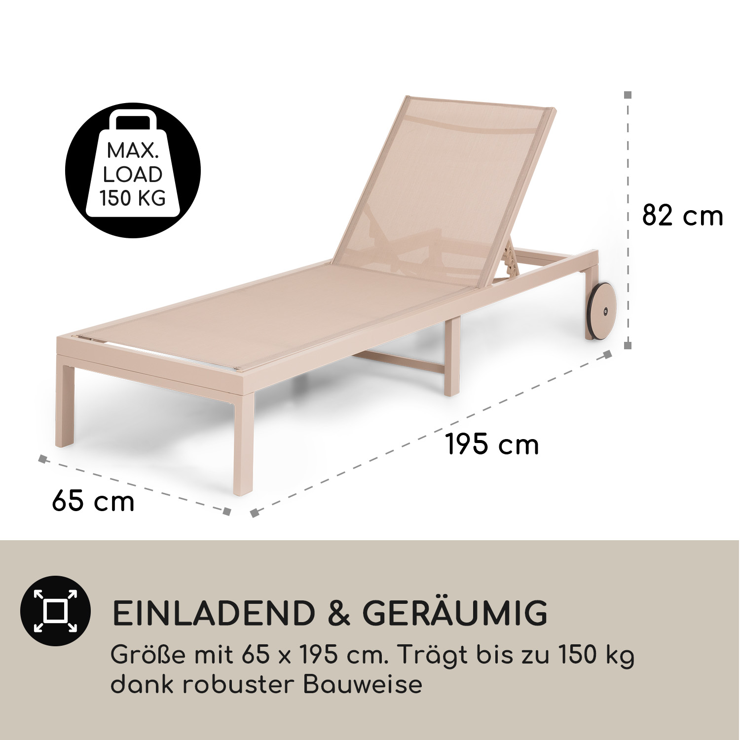 Lucca Sonnenbett, BLUMFELDT Taupe