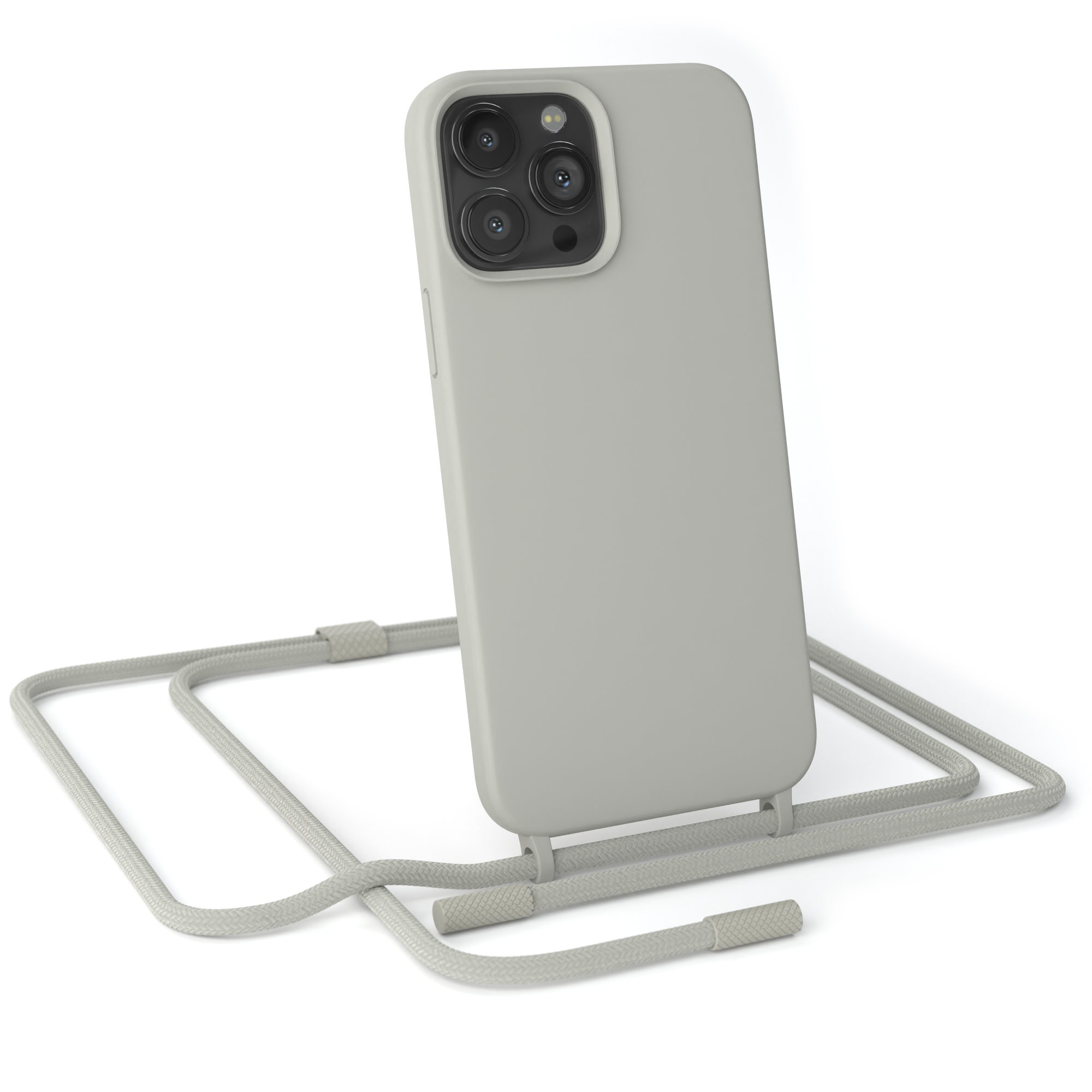 Taupe iPhone CASE Umhängetasche, EAZY Apple, Max, 13 Beige Full Grau Color, / Runde Pro Handykette