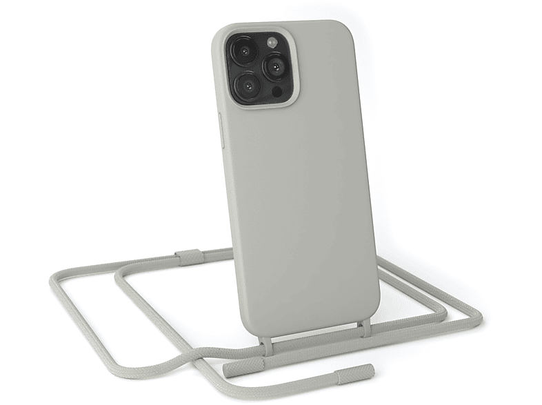 EAZY CASE Runde Handykette Full iPhone / Pro 13 Umhängetasche, Taupe Max, Apple, Beige Grau Color