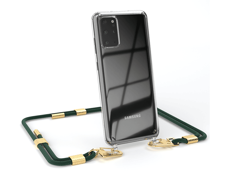 EAZY CASE Transparente Handyhülle runder S20 Nachtgrün + Galaxy / Plus 5G, S20 Karabiner, Gold Umhängetasche, mit Plus / Samsung, Kordel
