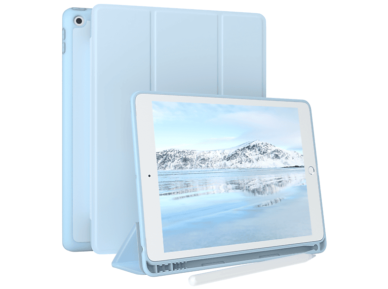 EAZY CASE Smartcase Kunstleder, mit Apple iPad / Bookcover Tablethülle 2019 Hellblau / Blau 2020 10,2\