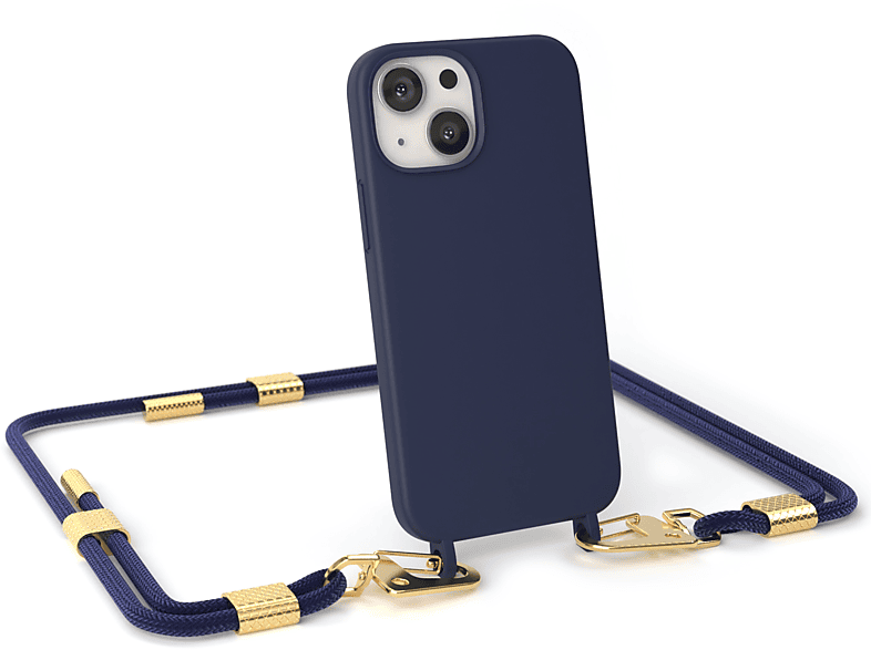 Blau Umhängetasche, 13 Nachtblau Handykette Dunkel / mit iPhone CASE Karabiner, Apple, Runde EAZY Mini,