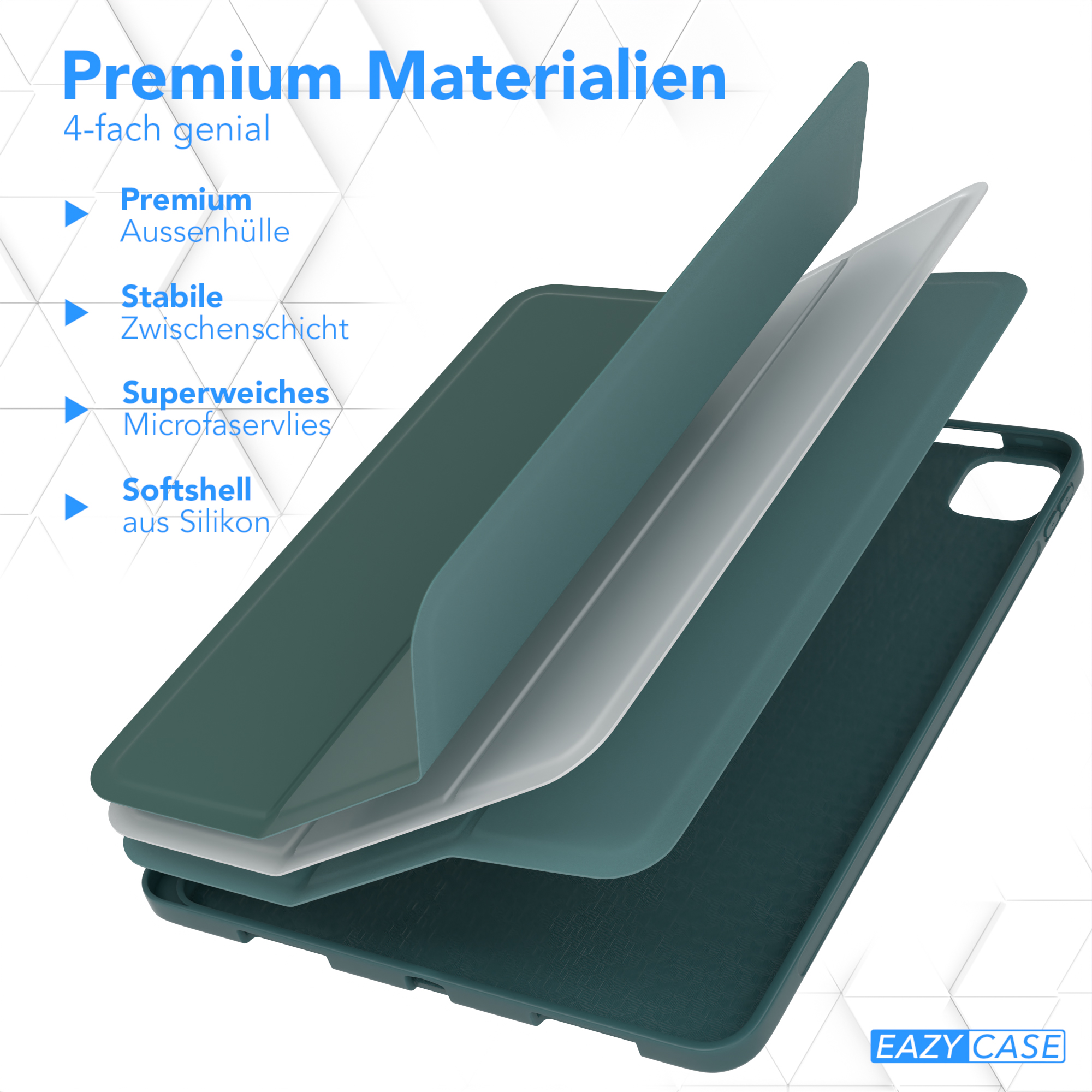 / Tablethülle 2022 Smartcase / EAZY für Nachtgrün iPad / Stifthalter Grün 2021 Apple 2018 11\
