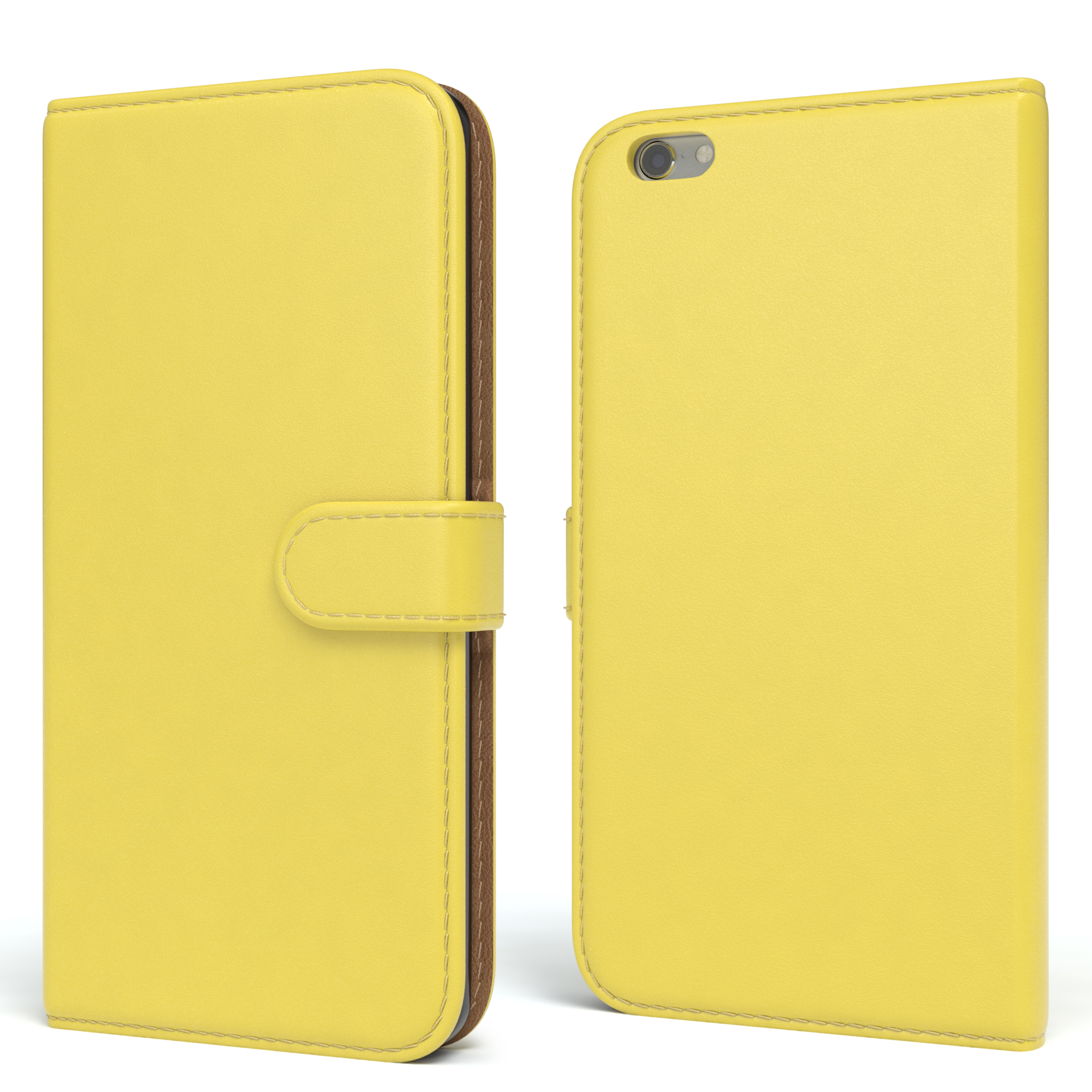 EAZY CASE Gelb 6S, / Kartenfach, mit iPhone Bookcover, Apple, Bookstyle 6 Klapphülle
