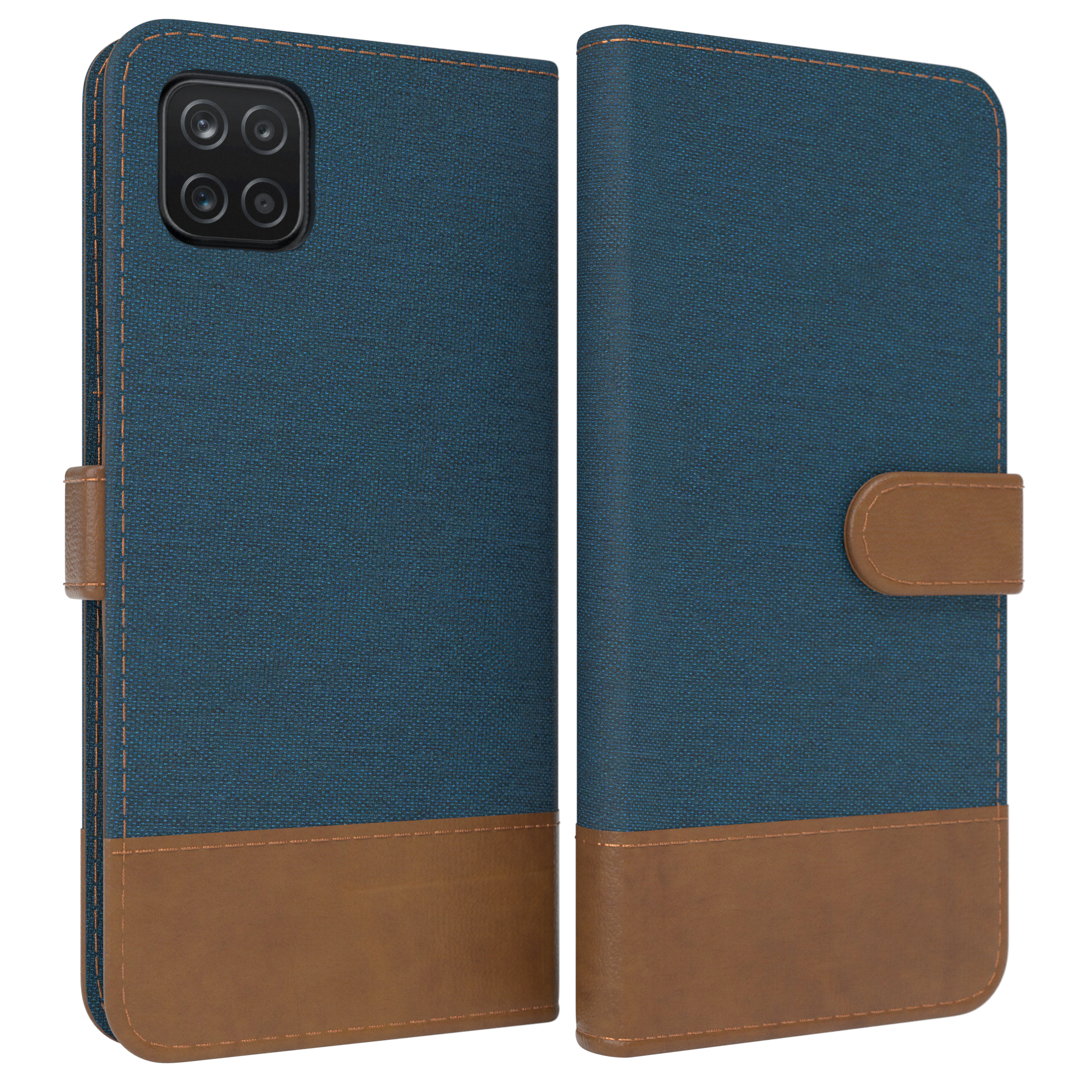 Klapphülle A12, Galaxy Jeans Bookstyle Blau CASE Kartenfach, mit Samsung, EAZY Bookcover,