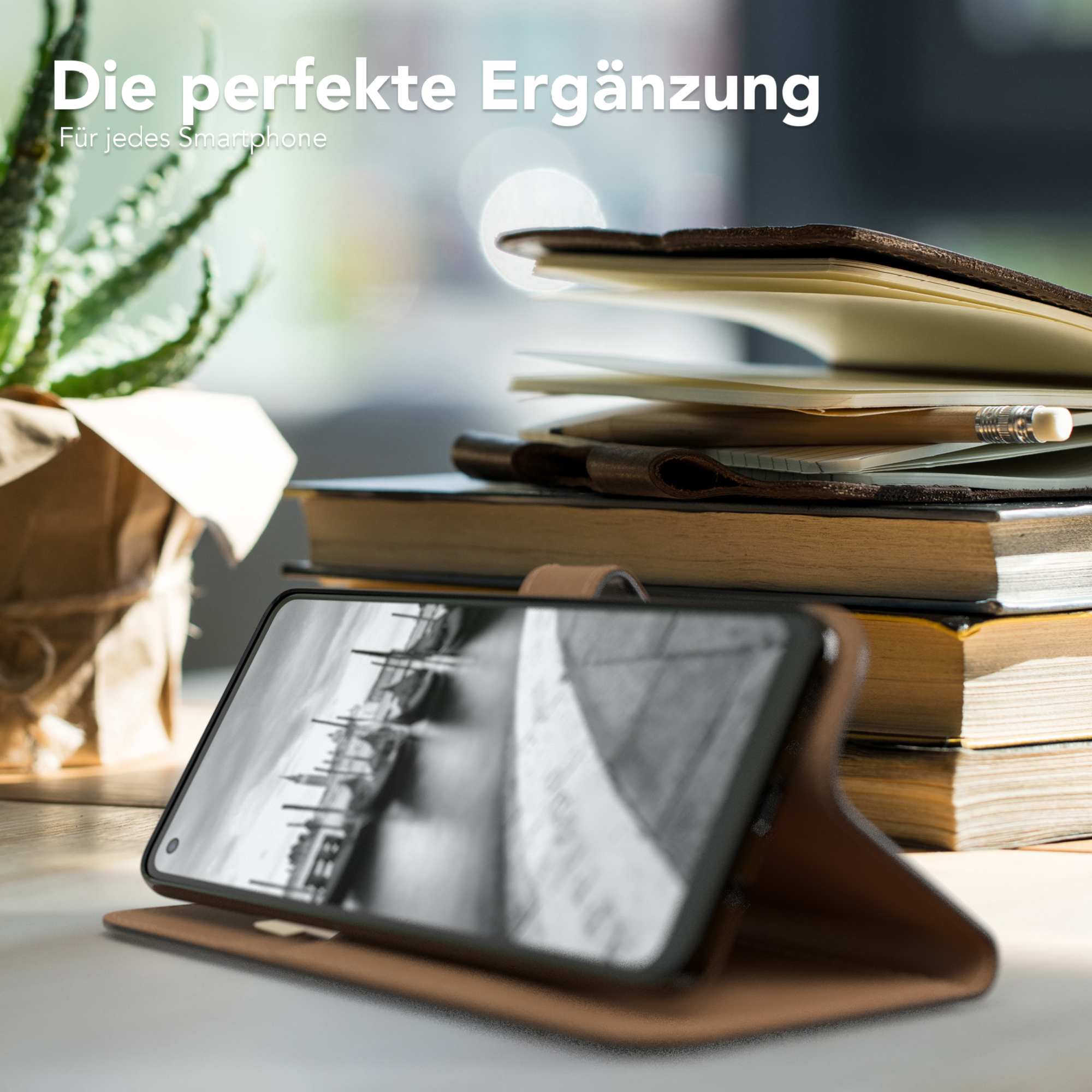 EAZY CASE Bookstyle Klapphülle mit Bookcover, Samsung, Galaxy A21s, Schwarz Kartenfach