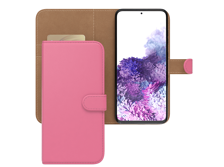 S20, Klapphülle mit Pink Galaxy Bookcover, Bookstyle EAZY CASE Kartenfach, Samsung,