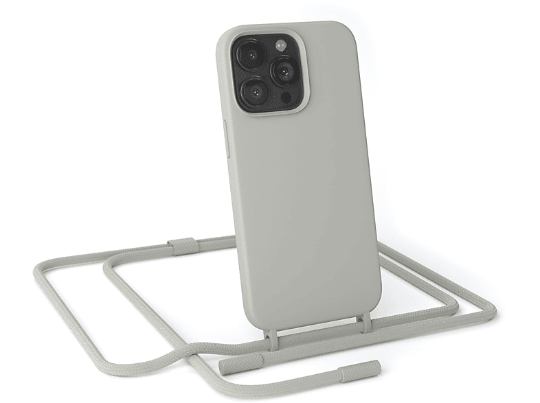 iPhone Apple, EAZY Umhängetasche, Full / Color, Runde Handykette Pro, Taupe Grau Beige CASE 13