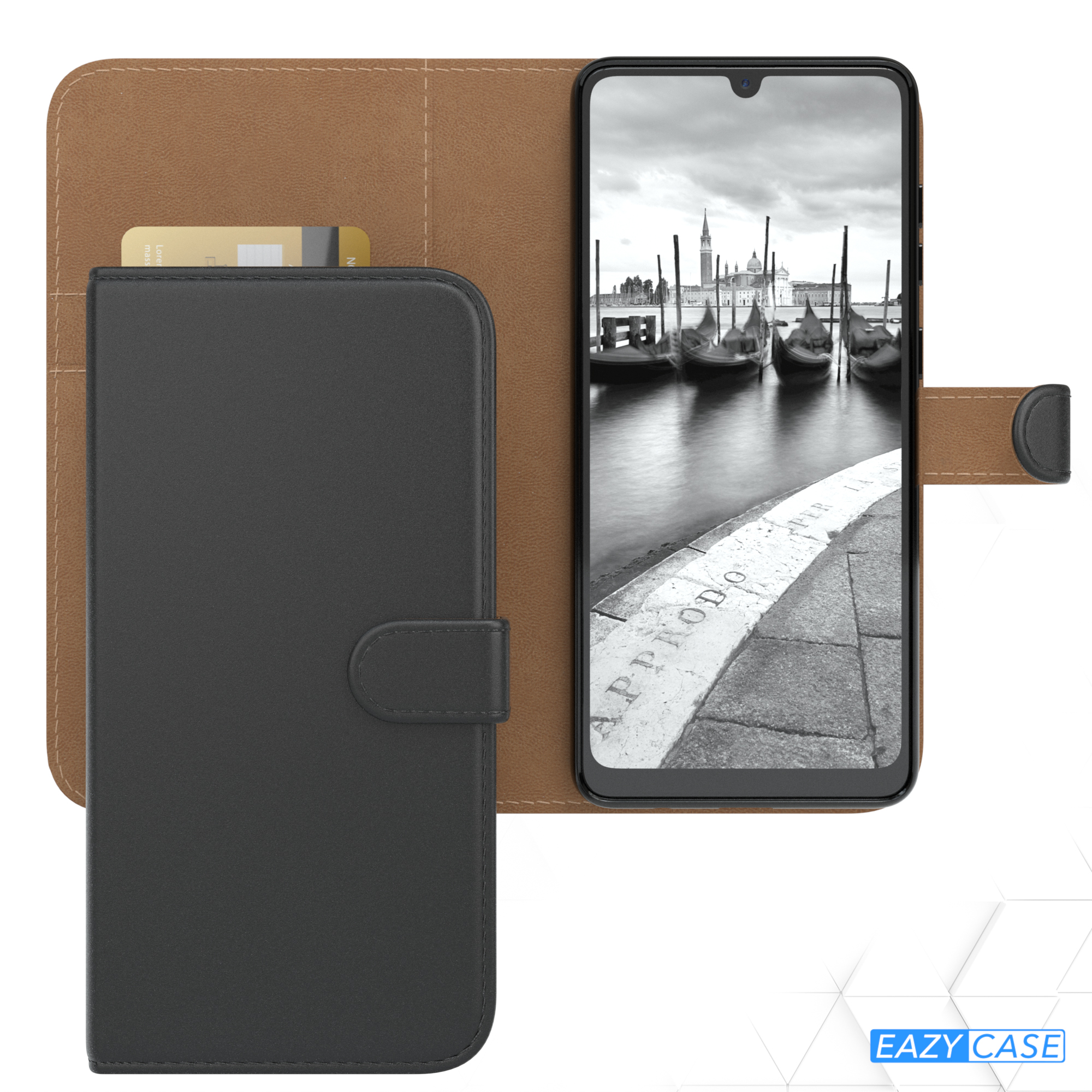 Geöffnete Handyhülle mit einem Telefon mit einer Szene von Venedig.