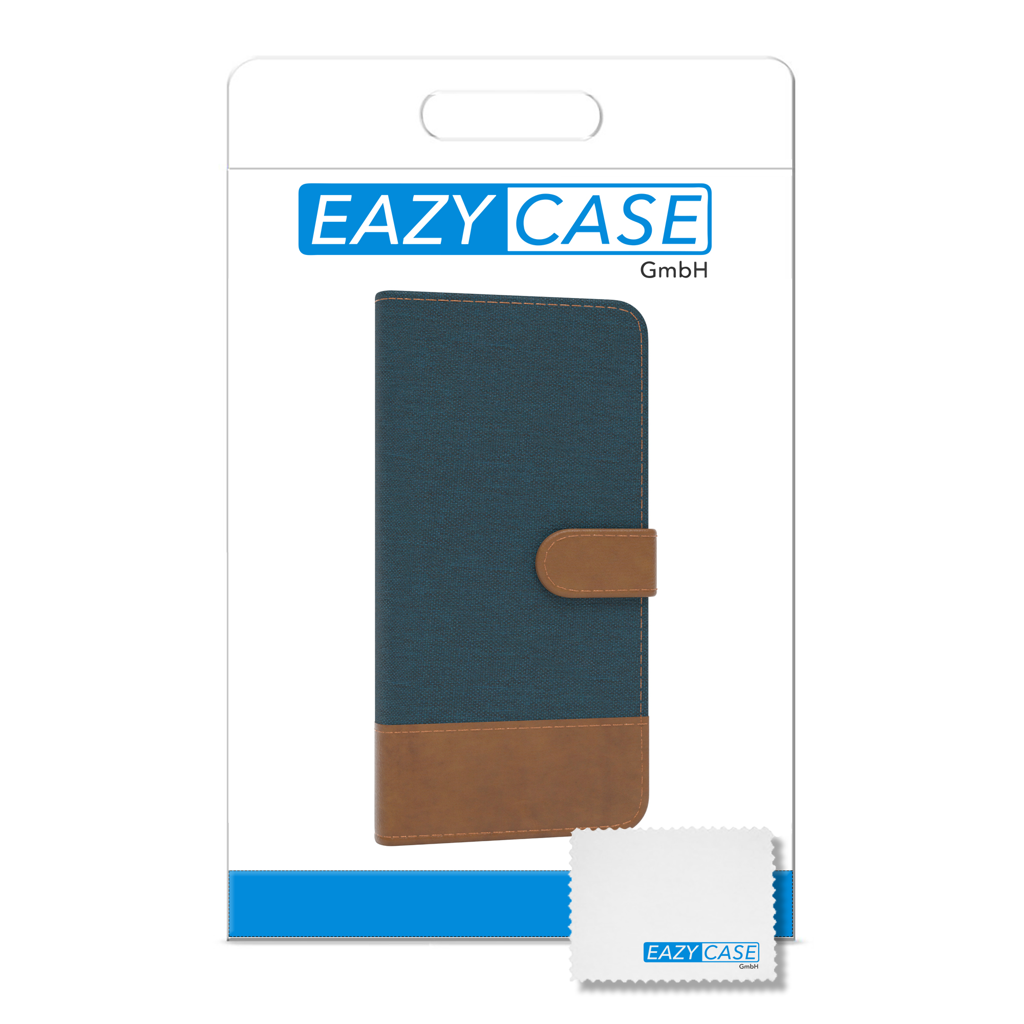 EAZY CASE Bookstyle A20e, Bookcover, Klapphülle Jeans mit Galaxy Blau Kartenfach, Samsung