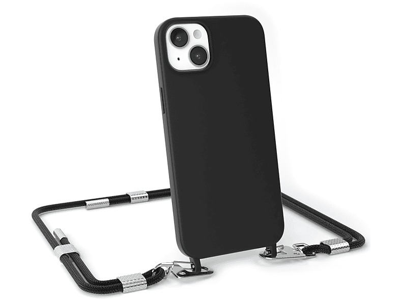 EAZY CASE Runde iPhone Karabiner, Handykette Apple, mit Plus, Schwarz 14 Umhängetasche