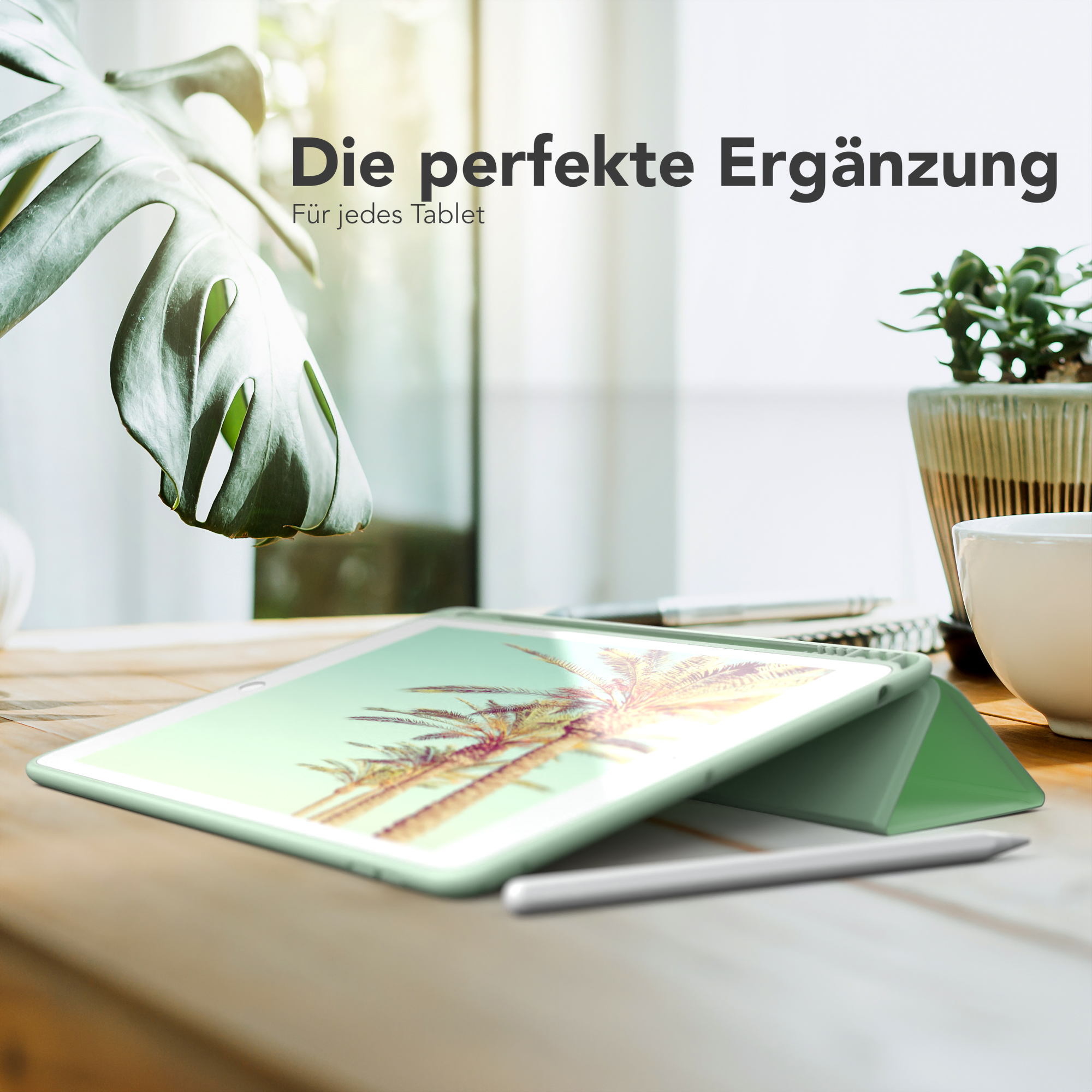 Apple Tablethülle für Kunstleder, mit 2020 CASE iPad Smartcase Grün /2021 EAZY / Bookcover Stifthalter 2019 10,2\