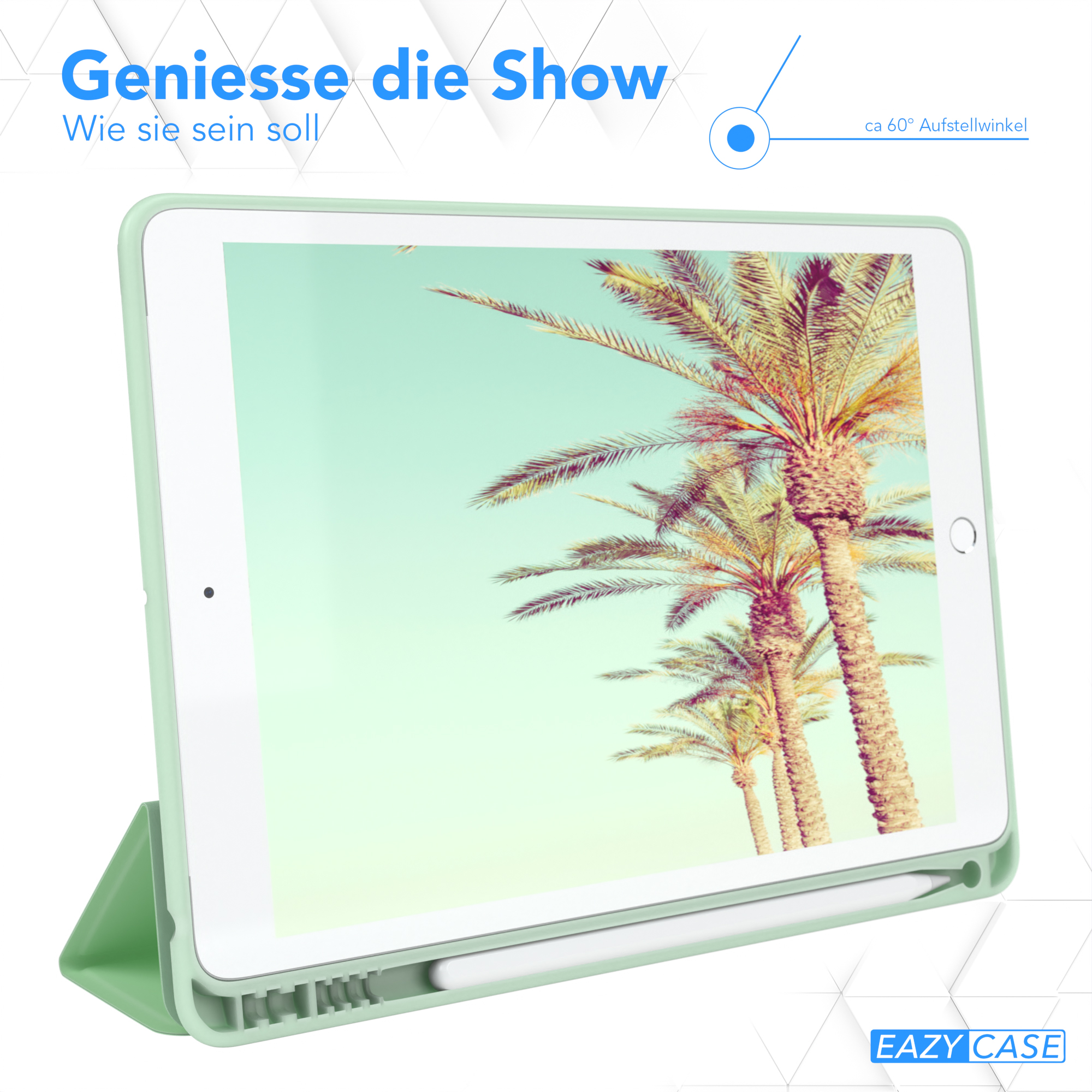 Apple Tablethülle für Kunstleder, mit 2020 CASE iPad Smartcase Grün /2021 EAZY / Bookcover Stifthalter 2019 10,2\