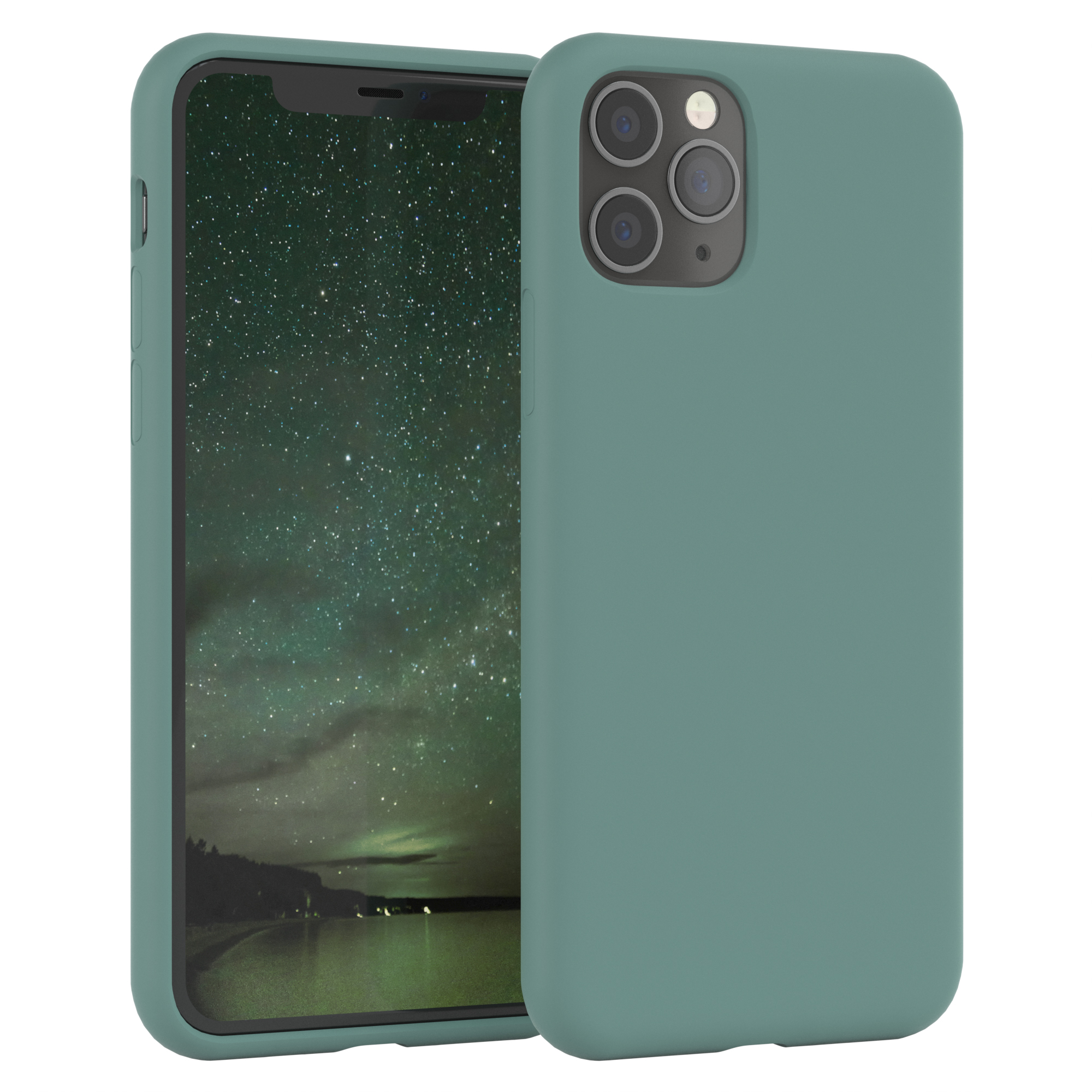 EAZY CASE Premium Silikon Handycase, 11 Backcover, / Nachtgrün Apple, iPhone Grün Pro