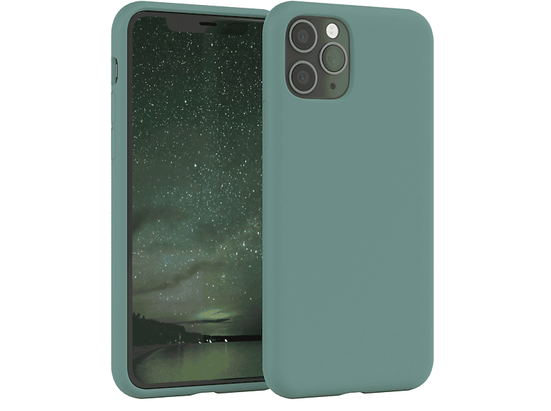 EAZY CASE Premium Silikon Handycase, Backcover, Apple, iPhone 11 Pro, Grün / Nachtgrün