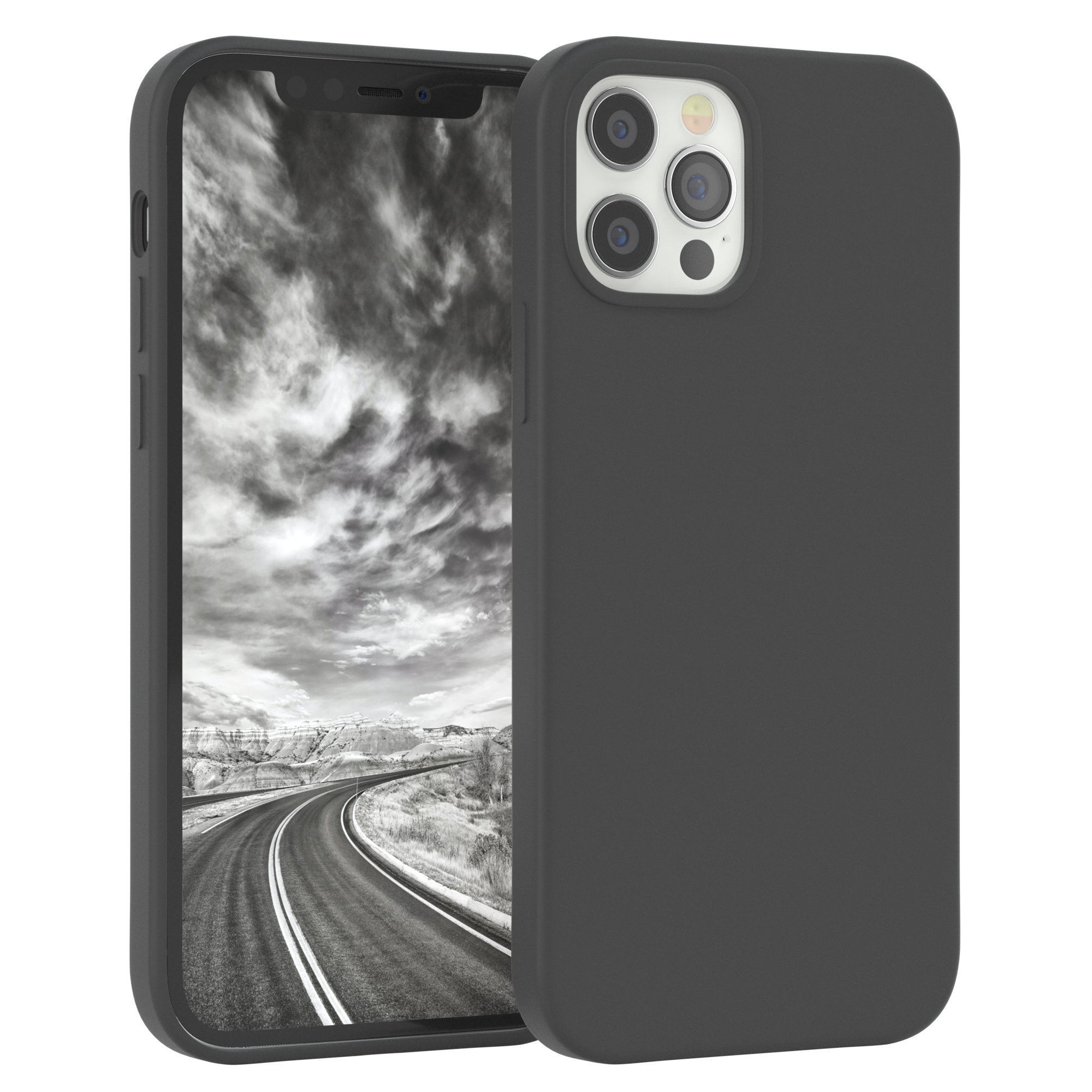 Backcover, EAZY 12 Grau Premium Apple, CASE Pro, Anthrazit iPhone Silikon Handycase, / 12